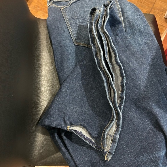 AMERICAN EAGLE Sz 20 Super High Rise Slit on Hem Mid Wash Flare Leg Jeans - Picture 13 of 13
